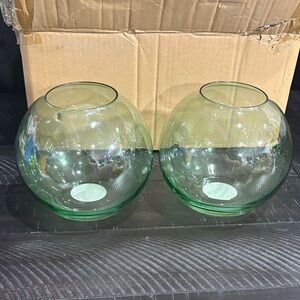 Elegant Glass Bubble Vases - 2pk